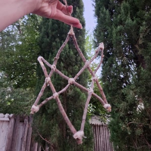 Large White Cedar Hexagram | Thelema Unicursal Hexagram | Occult Symbol | Aleister Crowley | Thelemic Altar Decor | As Above So Below | 93