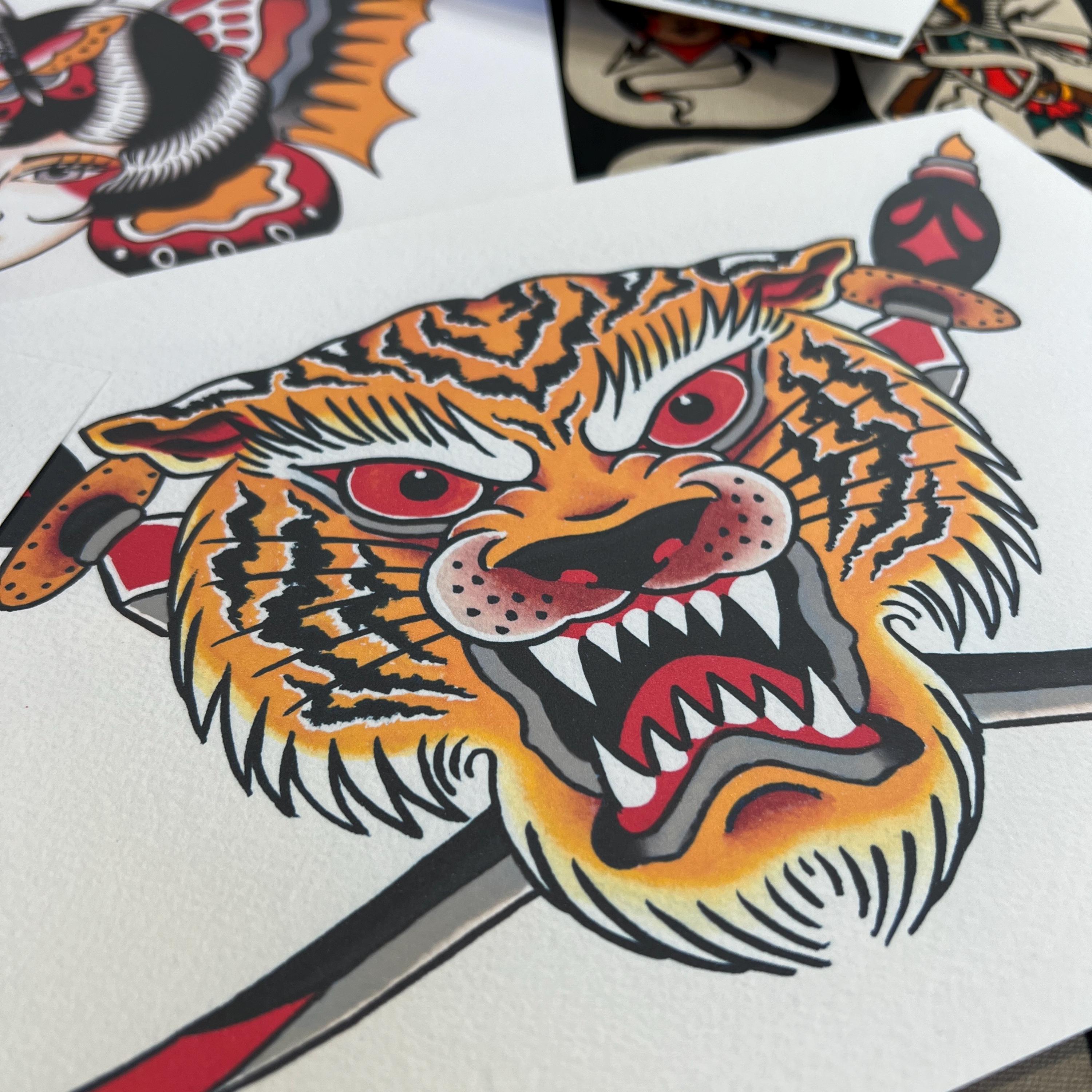 Front Pieces A4 TATTOO FLASH SET | Traditional Flash | Tattoo Flash ...