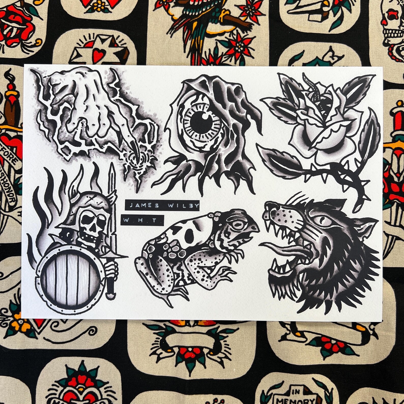 Blackwork Set 2 A4 TATTOO FLASH SHEET Set | Traditional Flash | Tattoo ...
