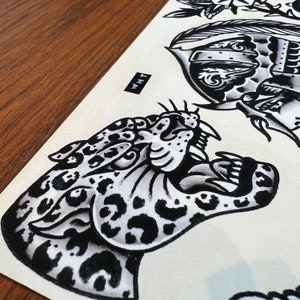 Blackwork A4 TATTOO FLASH SHEET Set Traditional Flash Tattoo Flash ...
