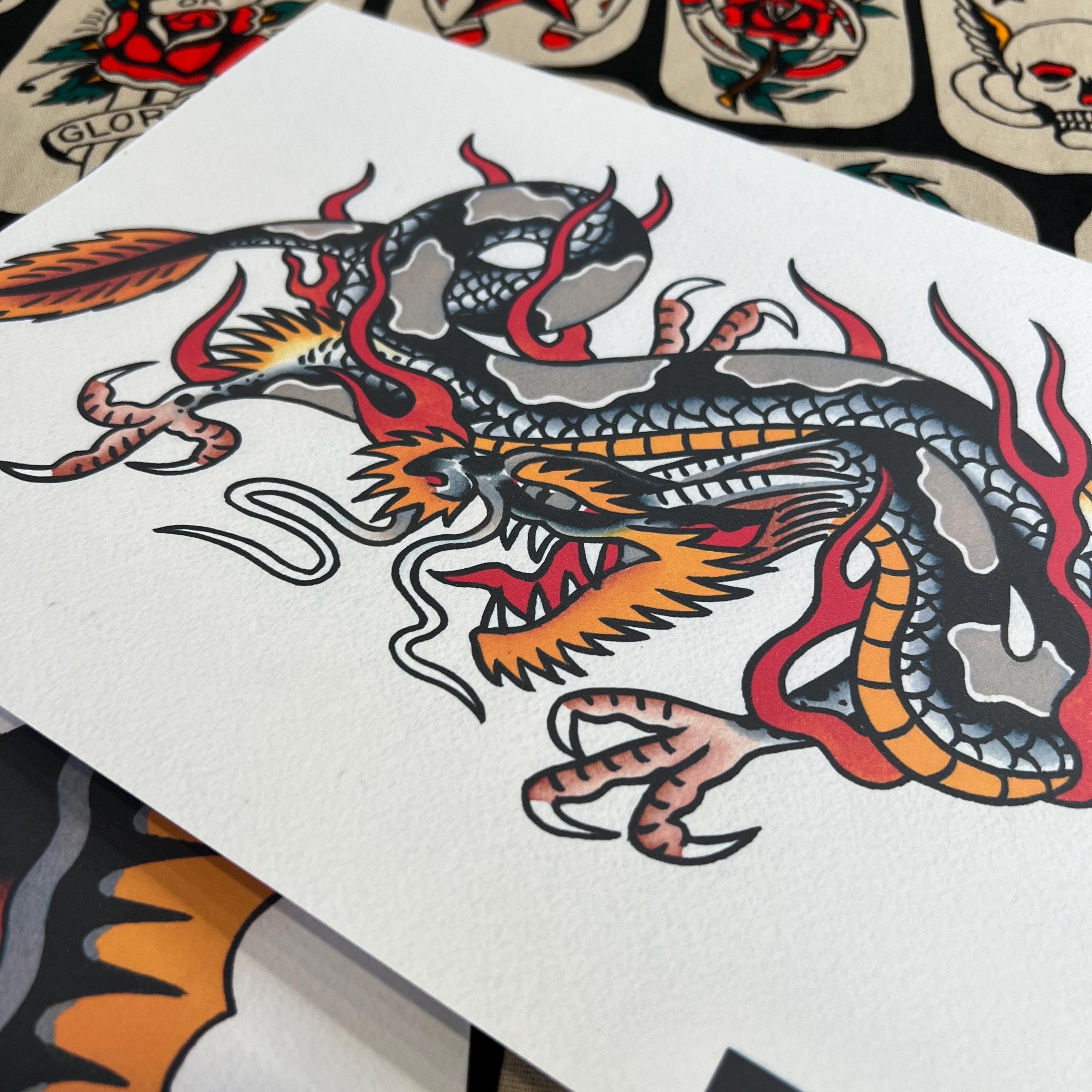 Front Pieces A4 TATTOO FLASH SET | Traditional Flash | Tattoo Flash ...