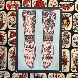 Arm Sleeves A3 TATTOO FLASH SHEET | Traditional flash | tattoo flash print