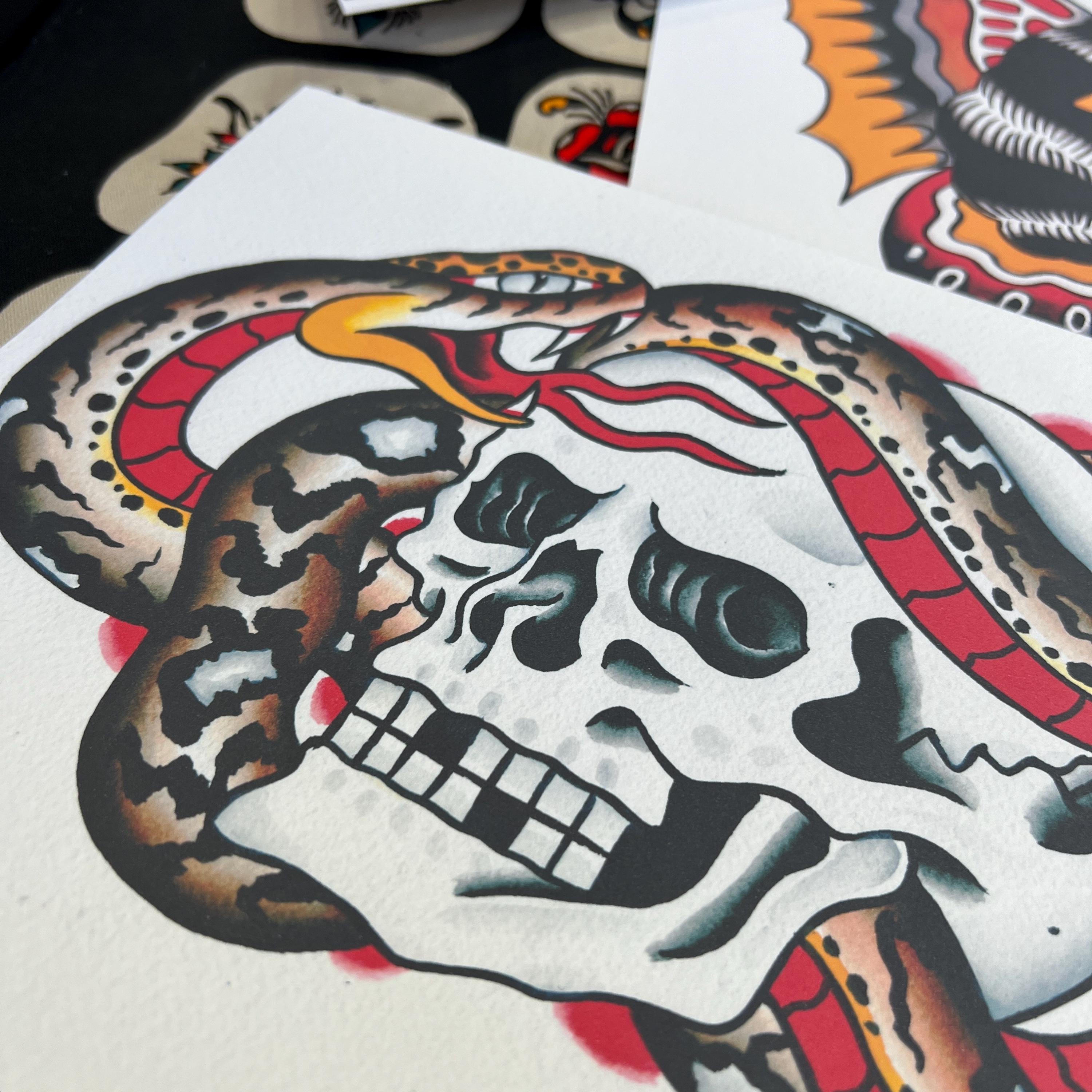 Front Pieces A4 TATTOO FLASH SET | Traditional Flash | Tattoo Flash ...