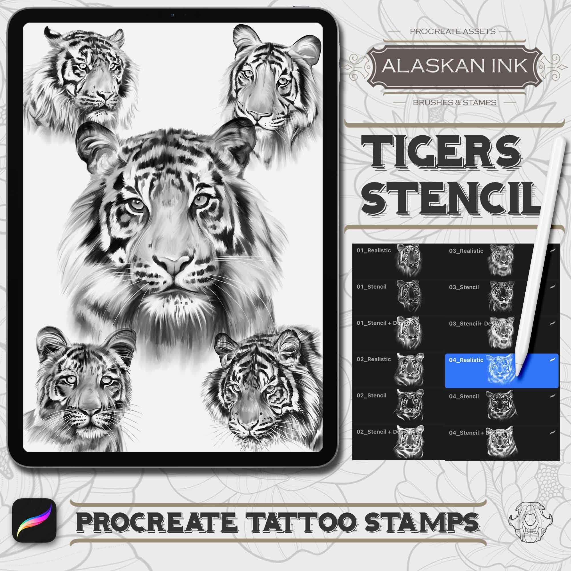 Art & Collectibles Procreate App 50 Animals & Ornaments Brushes Digital ...