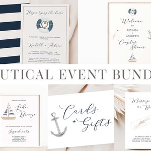 Nautical Couples Shower Invite and Signage Bundle