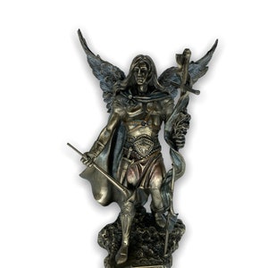 Archangel Gabriel Sculpture Orthodox and Catholic Saint Very Detailed Bronze plated Statue Veronese Design 23cm/9.05inches
