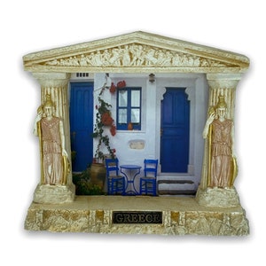 Athena Greek Olympian Goddess of Wisdom / Photo Frame / Handmade and Hand Painted Plaster Statue 14cm-5.51inches