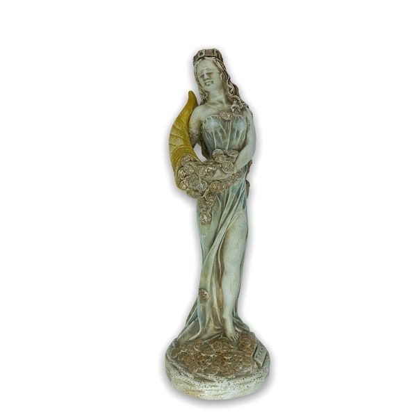 Tyche Greek Goddess Of Luck and Fortune / Handmade and Hand Painted Casting Stone Sculpture 28cm/11inches
