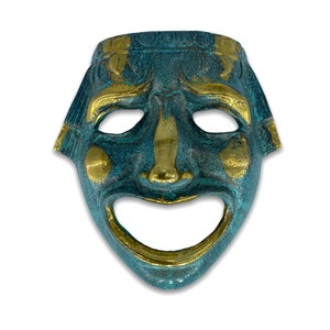 Theatrical Mask Ancient Greek Theater / Solid Bronze Wall Hanging Decorative 12cm/4.72inches