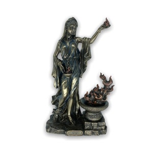 Hestia Greek Goddess of the Family,the Home and the State Very Detailed Bronze Plated Sculpture Veronese Design 28cm/11.02inches