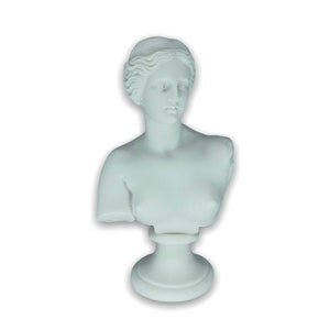 Aphrodite Greek Roman Goddess of Beauty and Love / Venus De Milo Bust Head Sculpture Handmade Cast Marble Statue 22cm-8.66inches