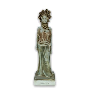 Medusa Ancient Greek Mythological Monstrous Gorgon Handmade and Hand Painted Plaster Sculpture 33cm/13inches