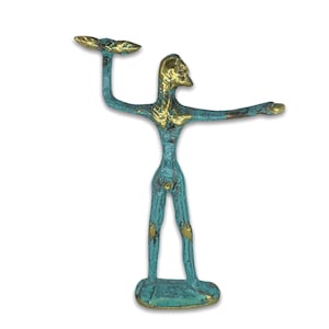 Zeus King of the Greek Gods / Handmade and Hand Painted Solid Bronze Figurine 15cm/5.90inches