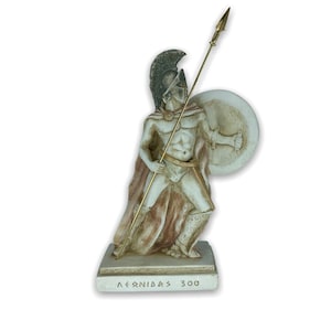 Leonidas Greek King of Ancient city-state Sparta Handmade and Hand Painted Plaster Sculpture 26cm-10.23inches