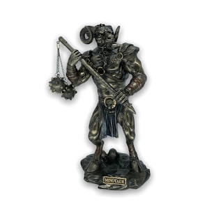 Minotaur Sculpture Greek Mythical Creature Protector of the Minoan Labyrinth Bronze Plated Very Detailed Statue 25cm/9.84inches