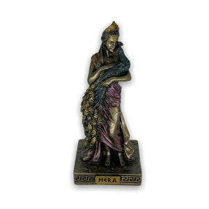 Hera Mini Figurine/Greek Olympian Goddess of Women & Family/Wife of Zeus/Very Detailed Bronze plated Statue/Veronese Design 9cm/3.54inch