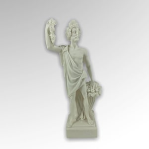 Dionisíado griego Dios del vino / Estatua de alabastro hecha a mano / Escultura de mármol fundido 26cm-10.23inches