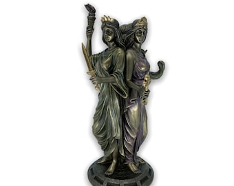 Hecate Ancient Greek Mythological Goddess Of Magic Sculpture Very Detailed Bronze Plated Statue Veronese Design 30cm/11.81inches