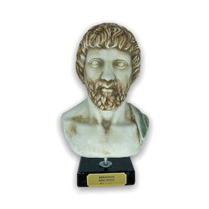 Asclepius Bust / Ancient Greek God of Medicine  / Handmade and Hand painted Plaster Figurine / 20cm-7.87inches