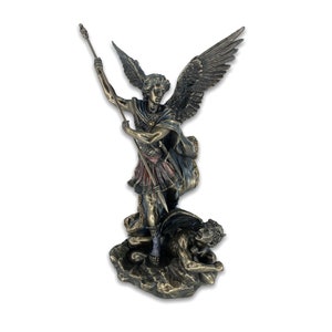 Archangel Michael Sculpture Orthodox and Catholic Saint Very Detailed Bronze plated Statue Veronese Design 28cm/11.02inches