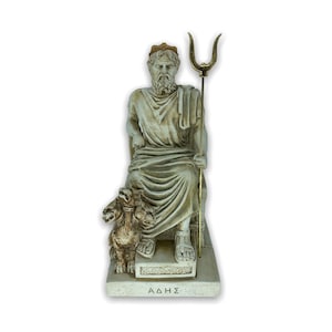 Hades / Greek God of the Dead and King of the Underworld / Handmade and Hand Painted Casting Stone Sculpture  25cm/9.84inches