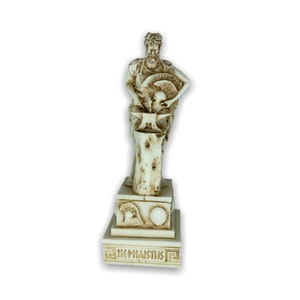Hephaestus griechischen olympischen Gott des Feuers und Schmiede / handgefertigt und von Hand bemalt Alabaster Statue/Cast Marmor Skulptur 16cm/6,29Inches