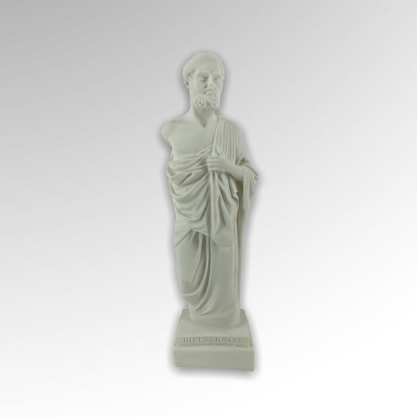 Hippocrates Greek Ancient Doctor / Cast Marble Sculpture / Handmade Alabaster Statue 24cm-9.44inches