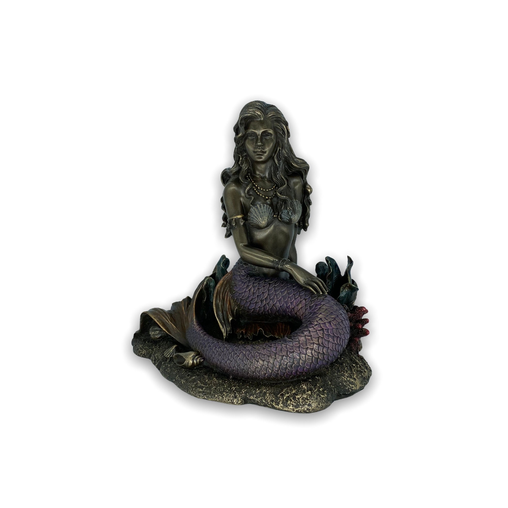 bronze mermaid figurine