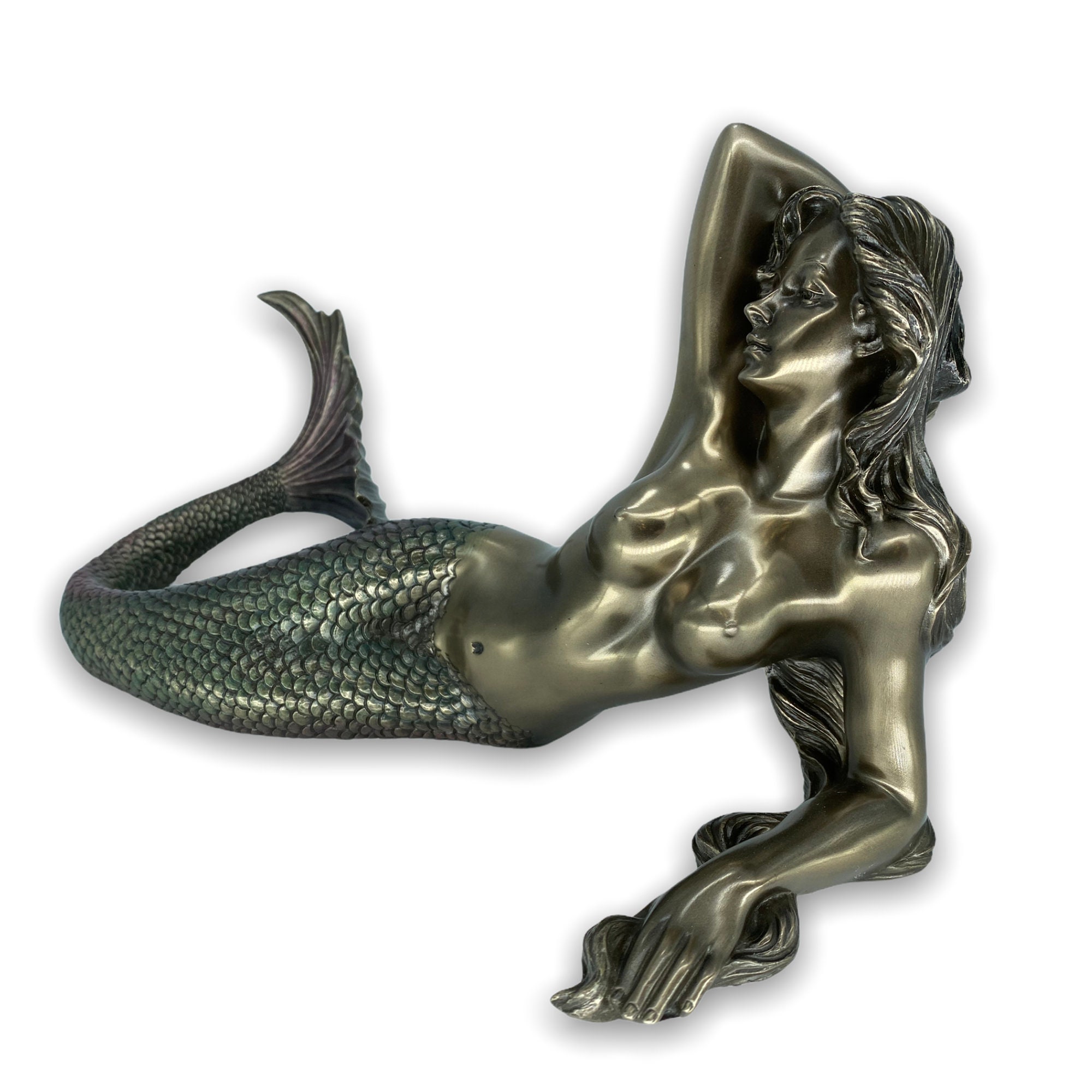 bronze mermaid figurine