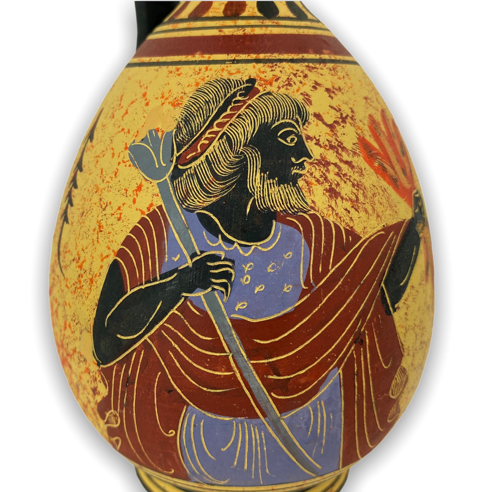 Greek Terracotta Vase With Greek God ZEUS Handmade and Hand Etsy