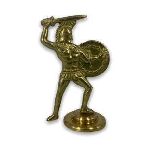 Achille Statua di bronzo fatta a mano 10cm Patina d'oro
