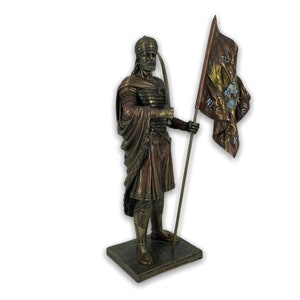 Constantine XI Palaiologos Last Emperor of the Byzantine Empire Very Detailed Bronze Plated Sculpture Veronese Design 29cm/11.41inches