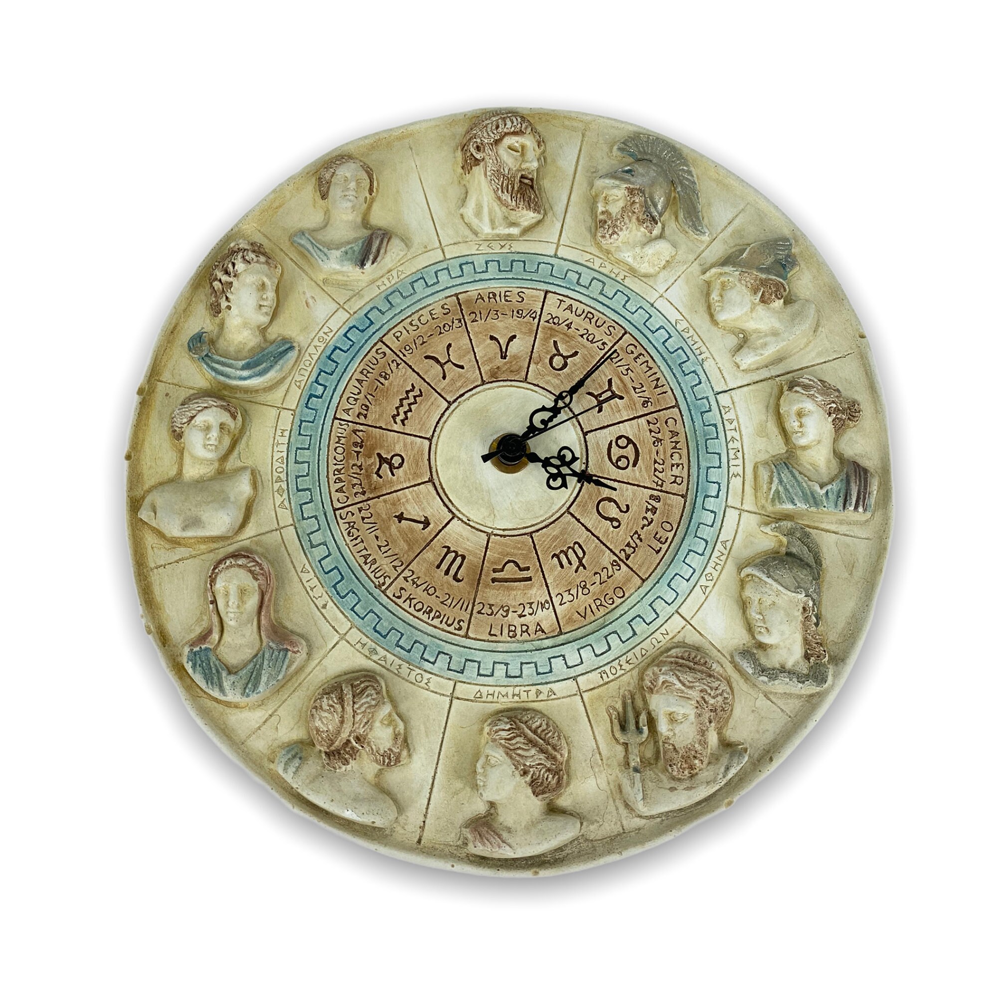 Clock With The 12Gods Of Olympus And Horoscope Calendar Etsy