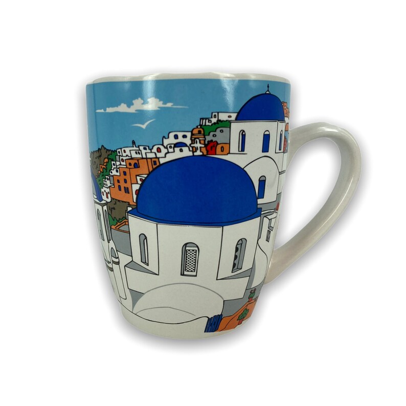 Santorini Greek Island Design Ceramic Coffee Mug Etsy