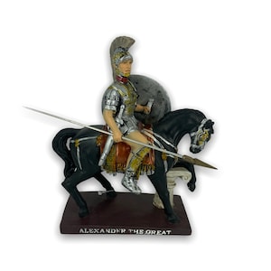 Alexander the Great Greek King of the Ancient Kingdom of Macedonia Handmade and Hand painted  Polyresin Figurine 23cm-9.05inches