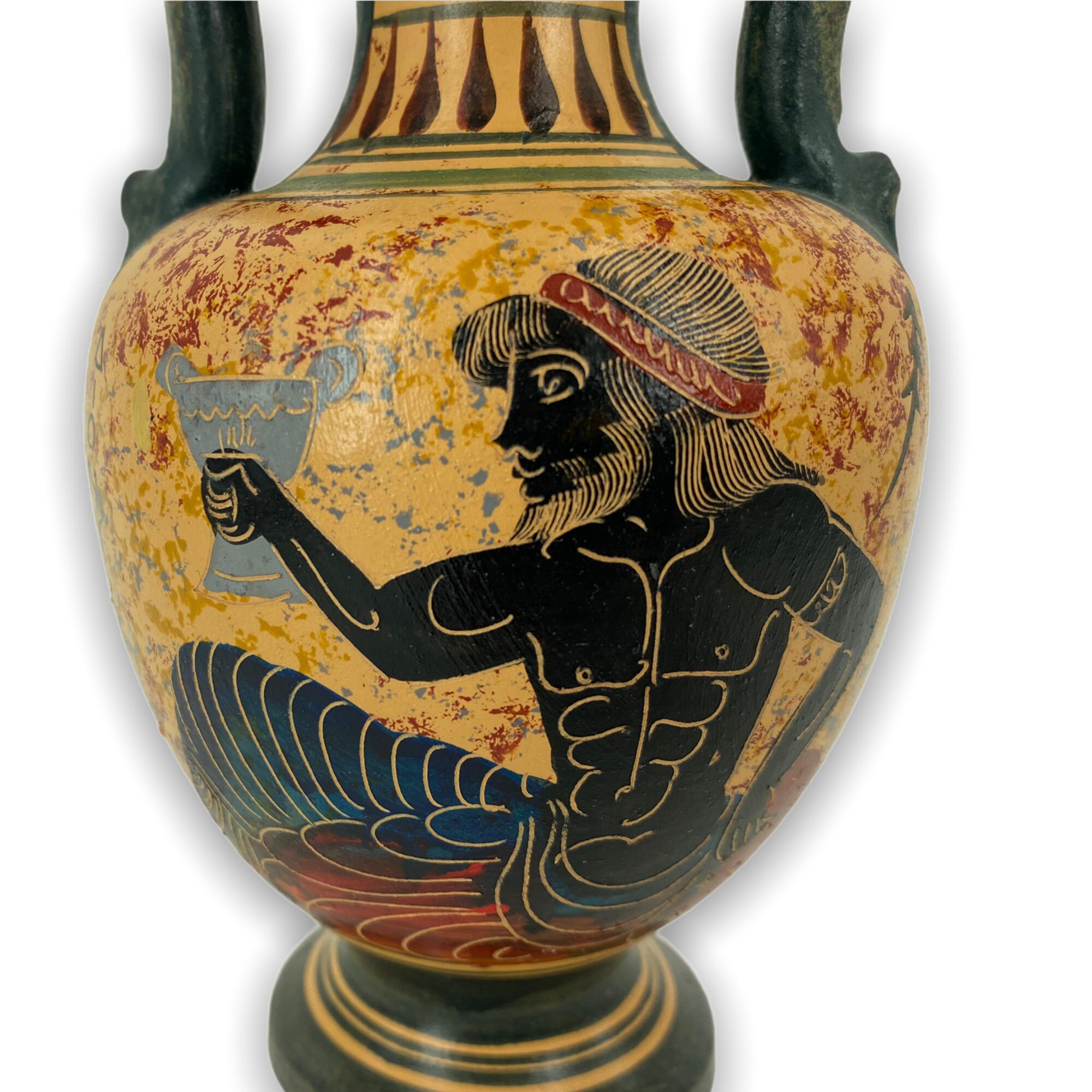 Greek Terracotta Vase With Greek God Dionysus Handmade and Etsy
