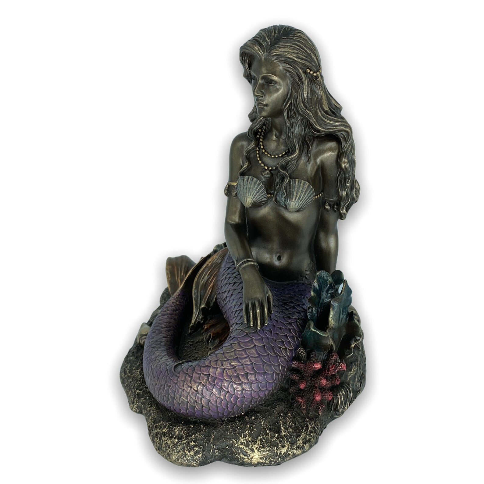bronze mermaid figurine