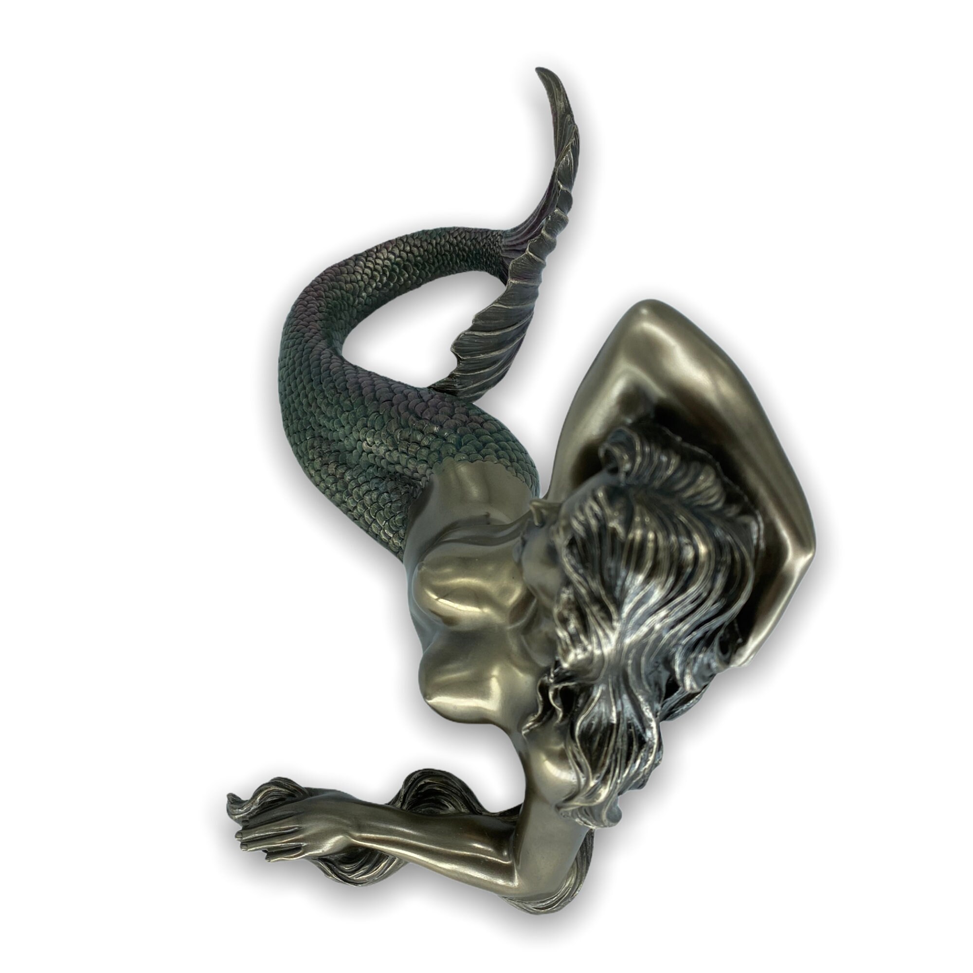 bronze mermaid figurine