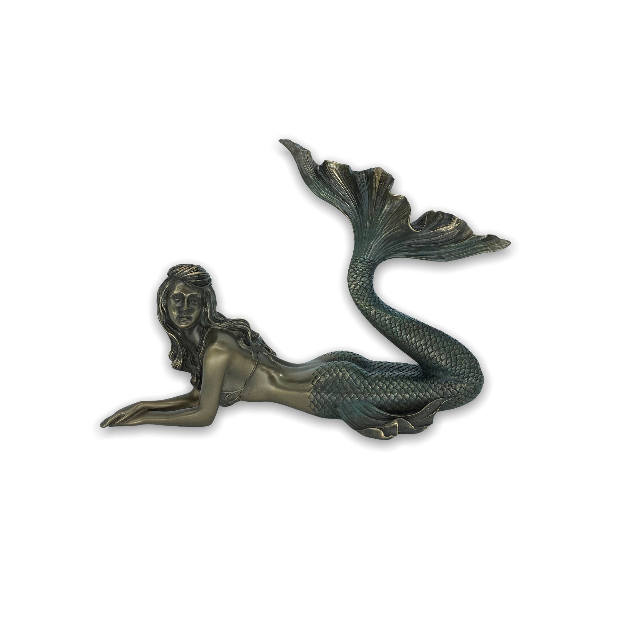 bronze mermaid figurine