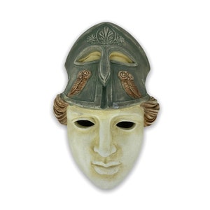 Athena/Minerva Wall Mask Greek Roman Olympian Goddess of Wisdom/Handmade and Hand painted Plaster Sculpture 32cm-12.59inches - Wall decor