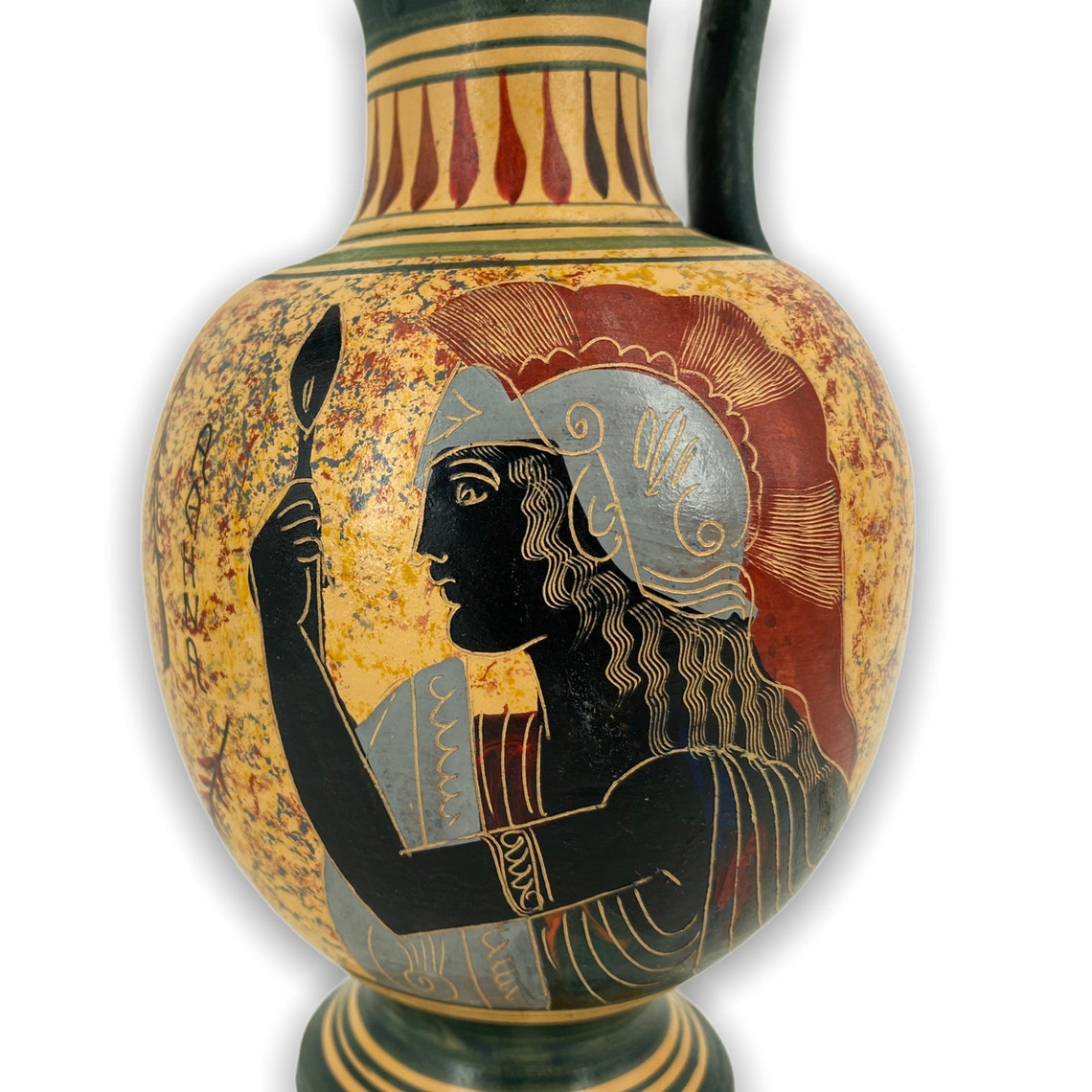 Greek Terracotta Vase With Greek Goddess ATHENA Handmade and Etsy