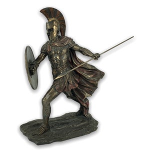 Achilles Ancient Greek Hero of the Troyan War/Greek warrior Homer&#39;s Odyssey Very Detailed Sculpture Bronze Plated Statue 30cm/11.81inches