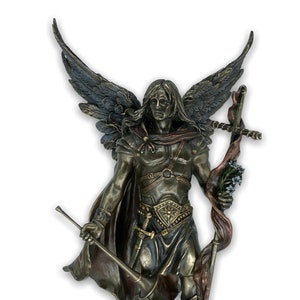 Archangel Gabriel Sculpture Orthodox and Catholic Saint Very Detailed Bronze plated Statue Veronese Design 37cm/14.56inches
