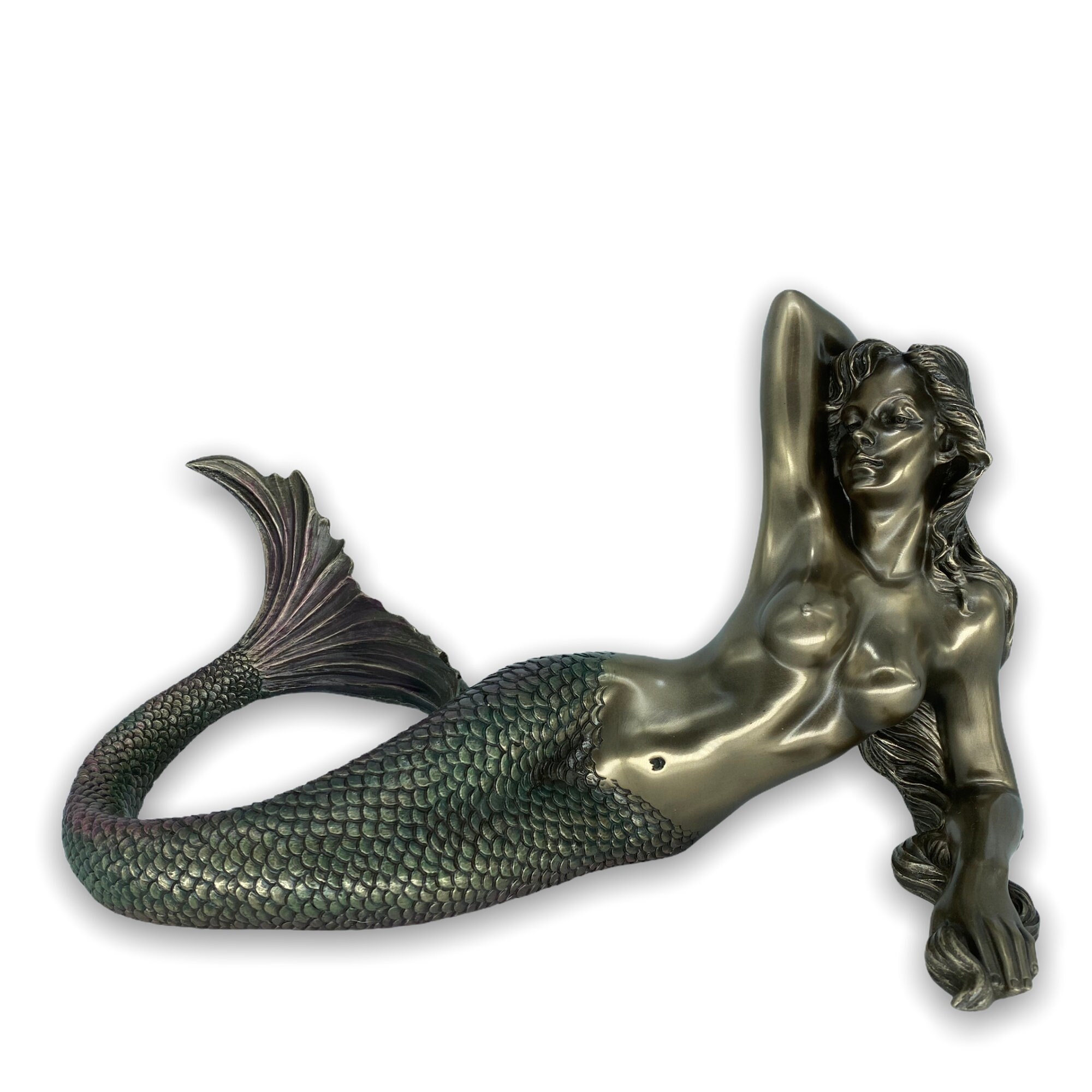 bronze mermaid figurine