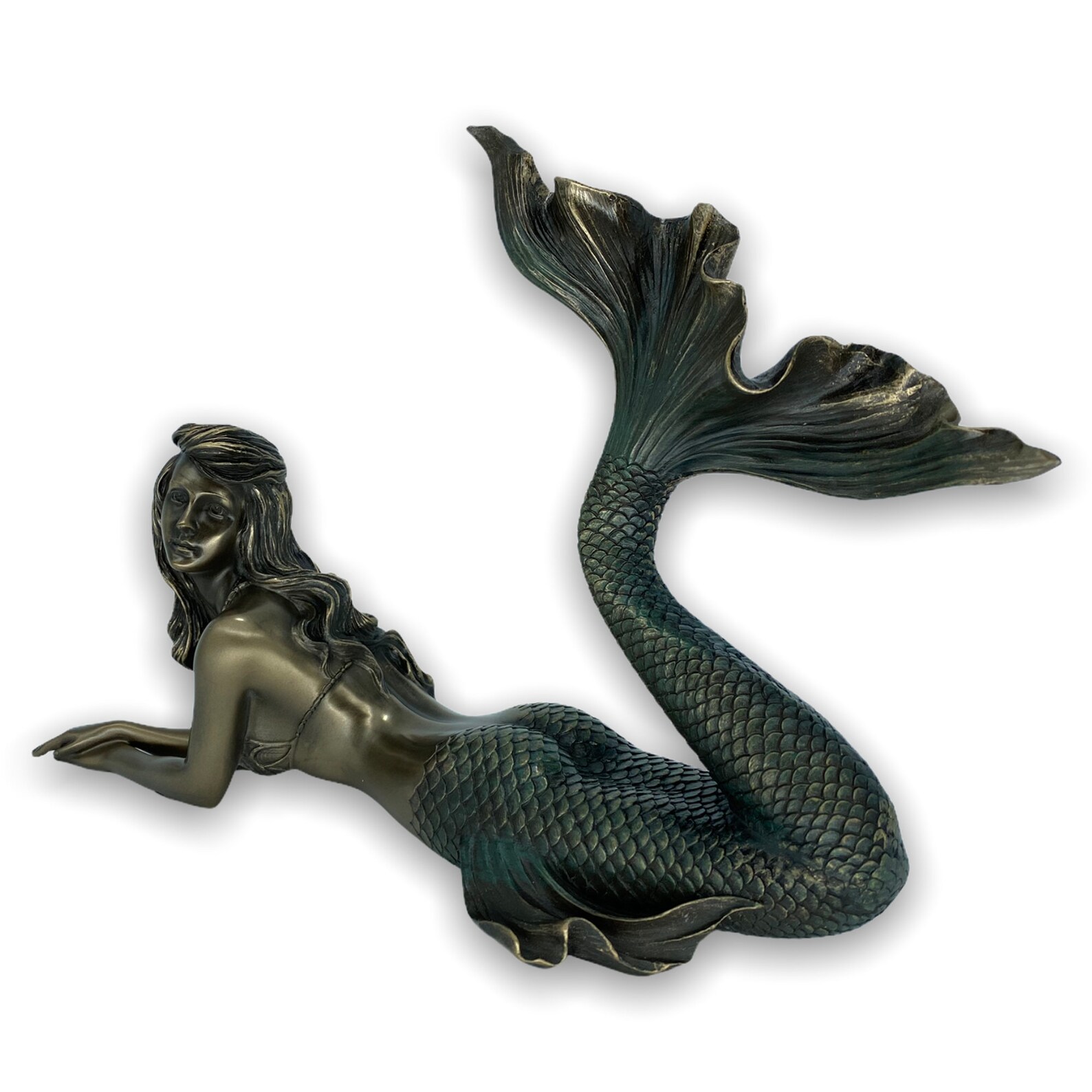 bronze mermaid figurine