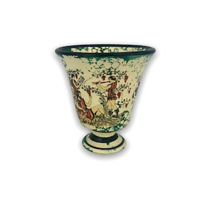 Pythagorean Cup / Cup of Justice / Ceramic 10cm / Green Patina