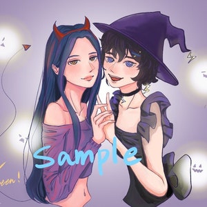 Custom Anime Character Oc Commission Portrait Etsy