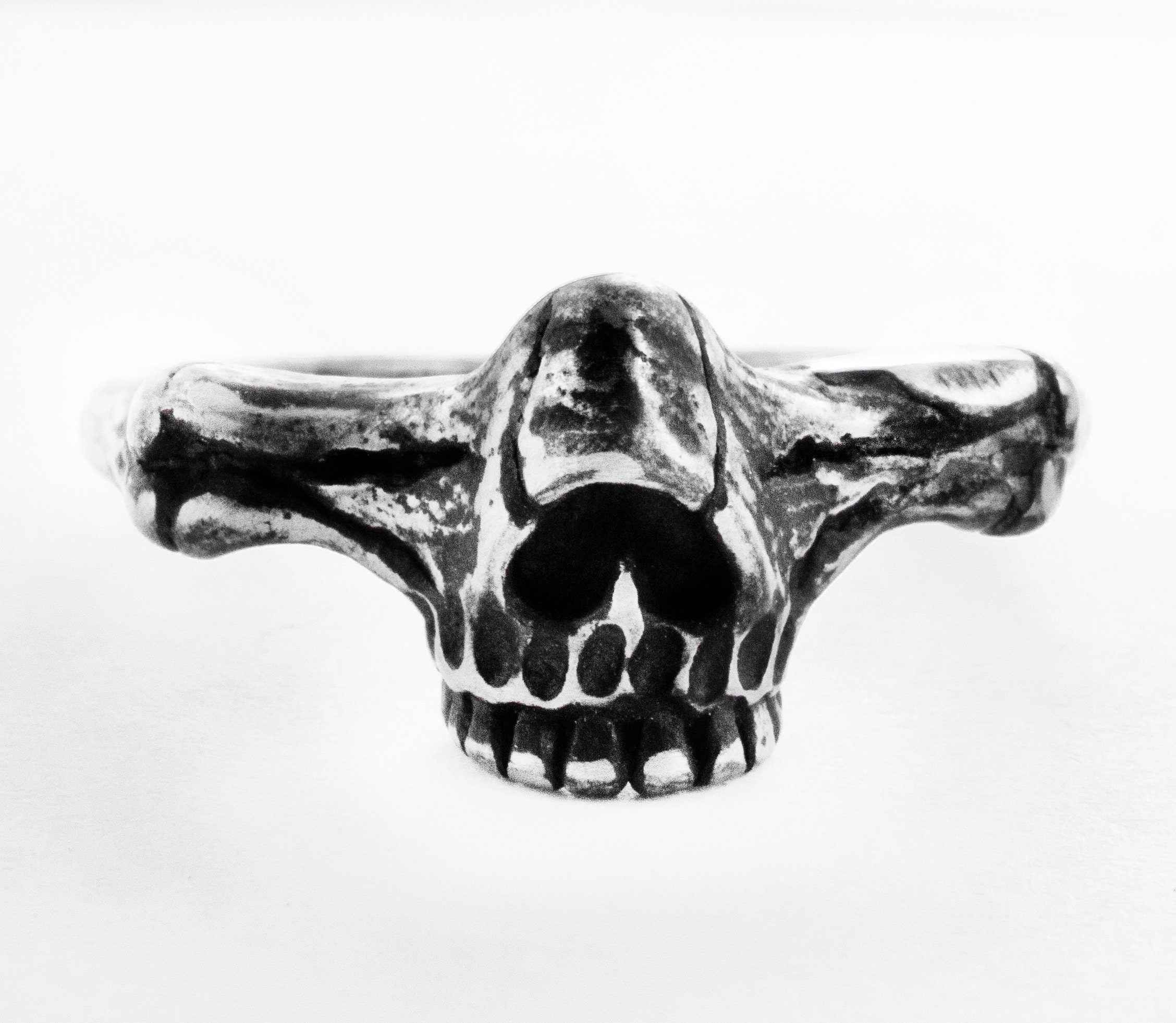 Silver Skeleton Ring Jawskull Ringskull Ring 925 Sterling Etsy