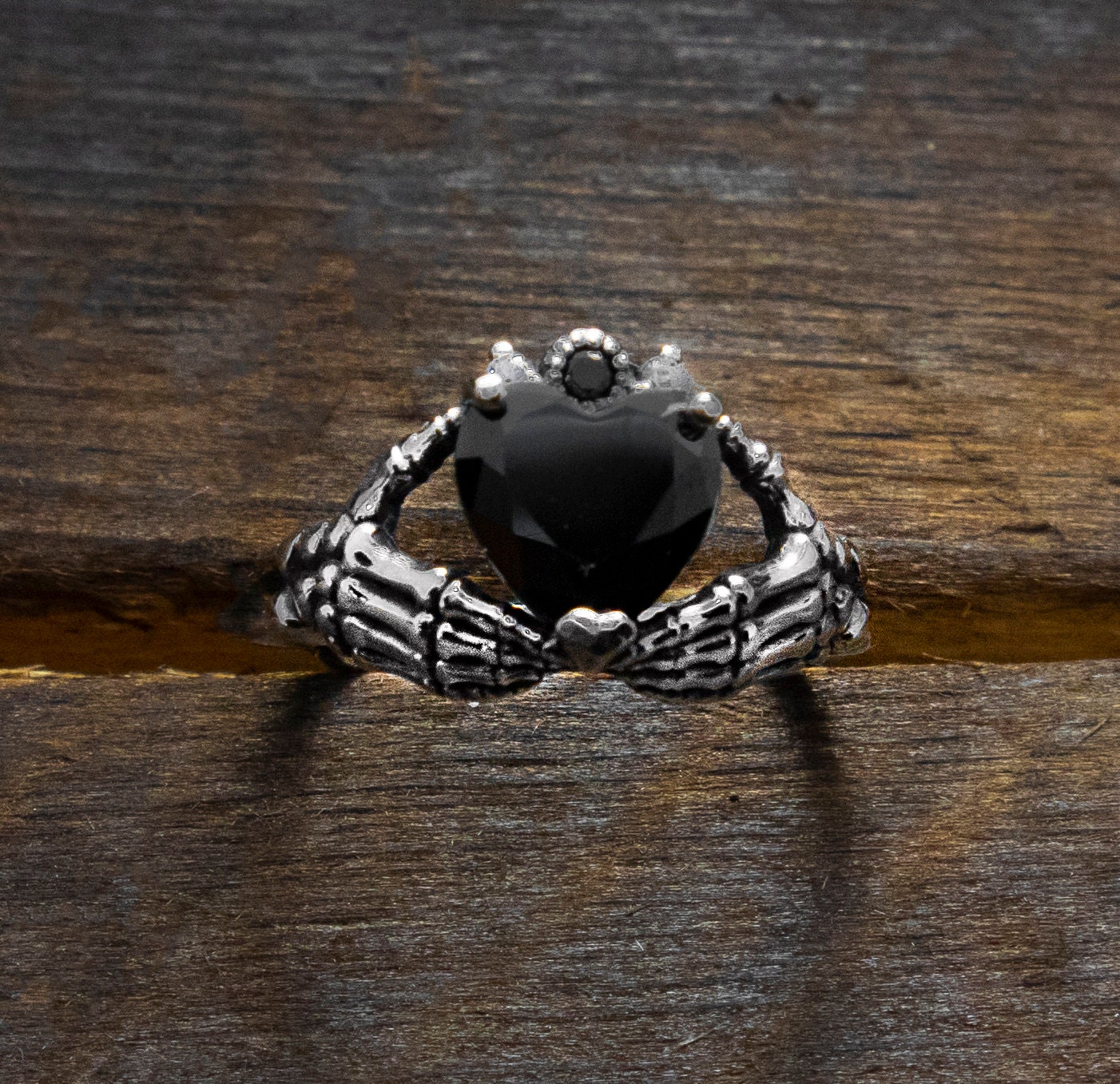 Gothic engagement ring Claddagh ring Skeleton engagement Etsy