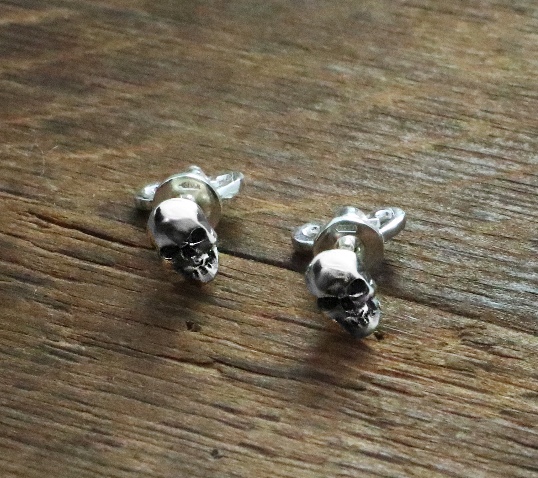 Tiny Skull Earrings-Mini Skull Earrings-Sterling Silver | Etsy